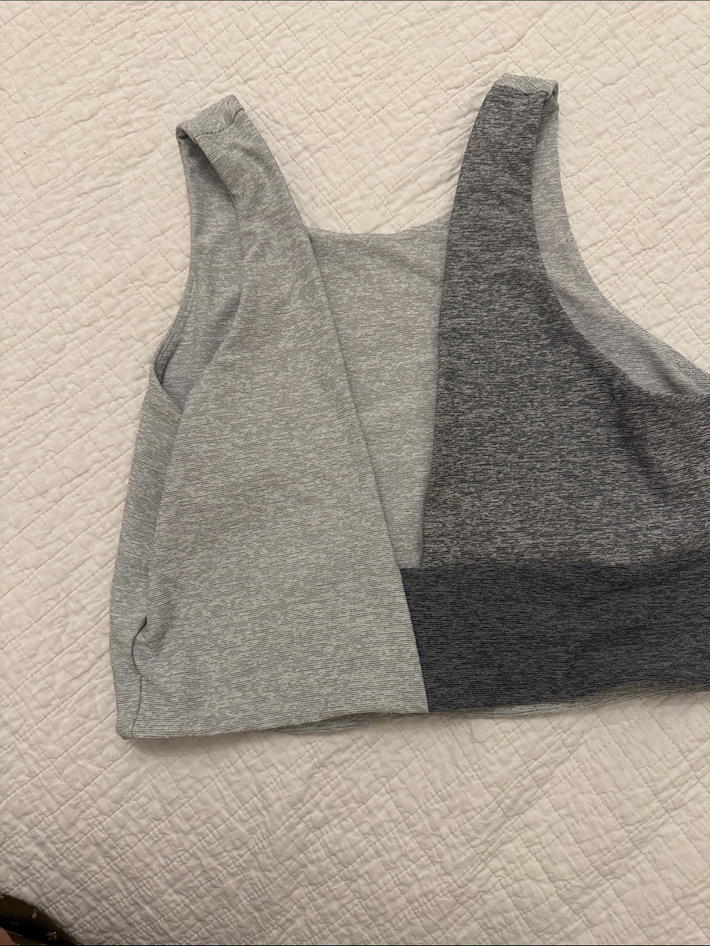 Outdoor Voices Grey & Charcoal Colorblock Sports Bra